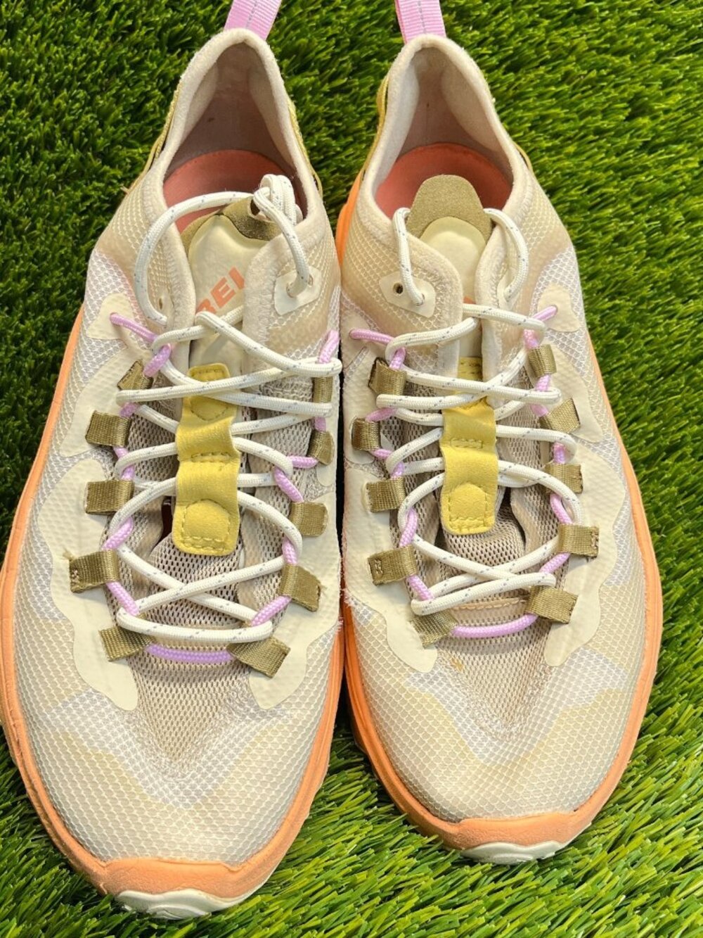 Sorel Kinetic Breakthru Tech Womens Size 11 Cream Orange Running Shoes Sneakers - Picture 6 of 11